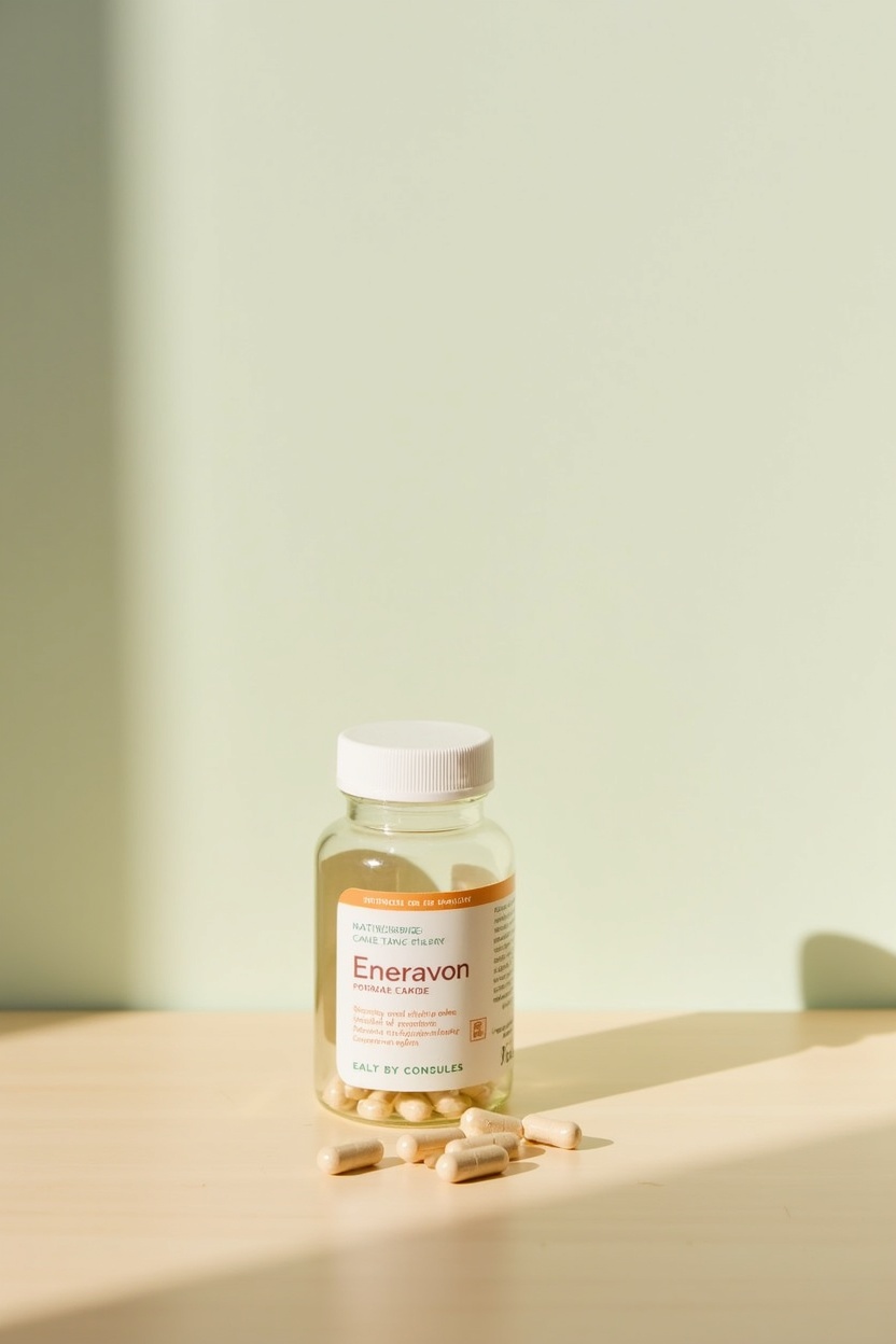Eneravon supplement bottle with capsules for daily well-being